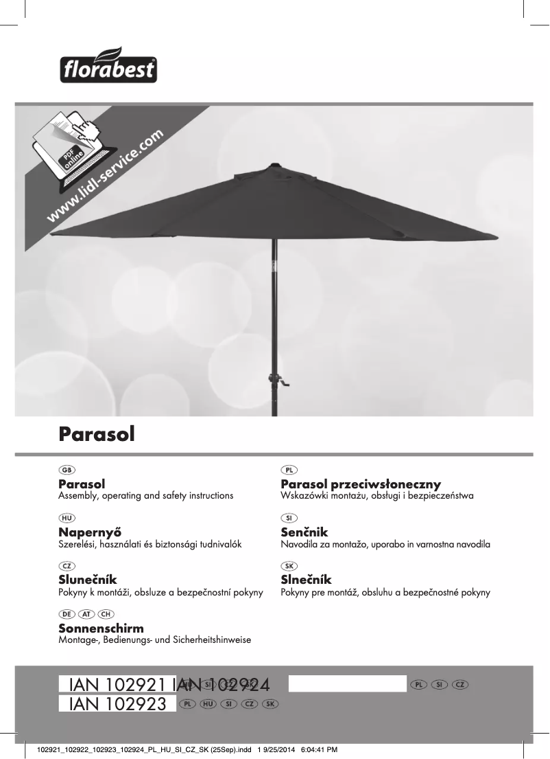 Página 1 del manual Manual de usuario Florabest IAN 102921