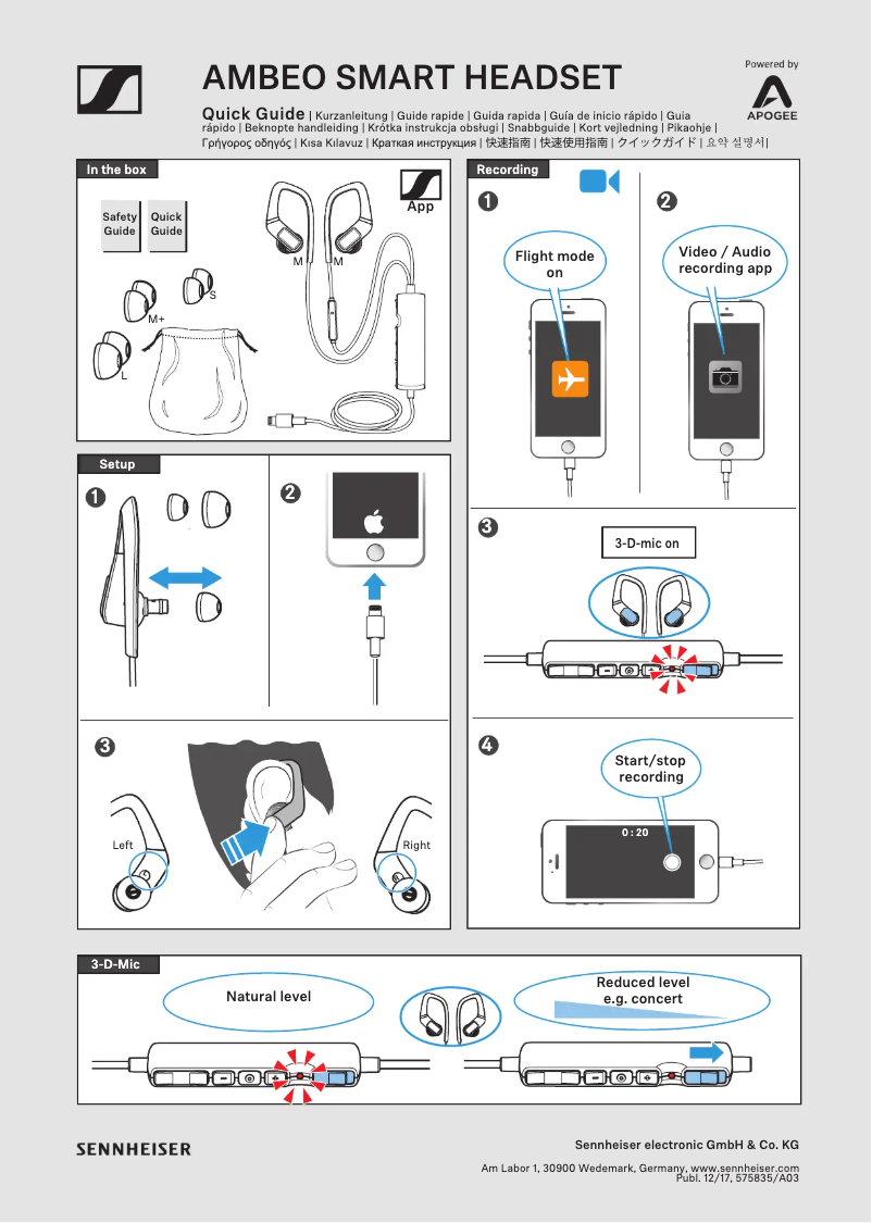 Imagen de la primera página del manual del dispositivo AMBEO Smart
