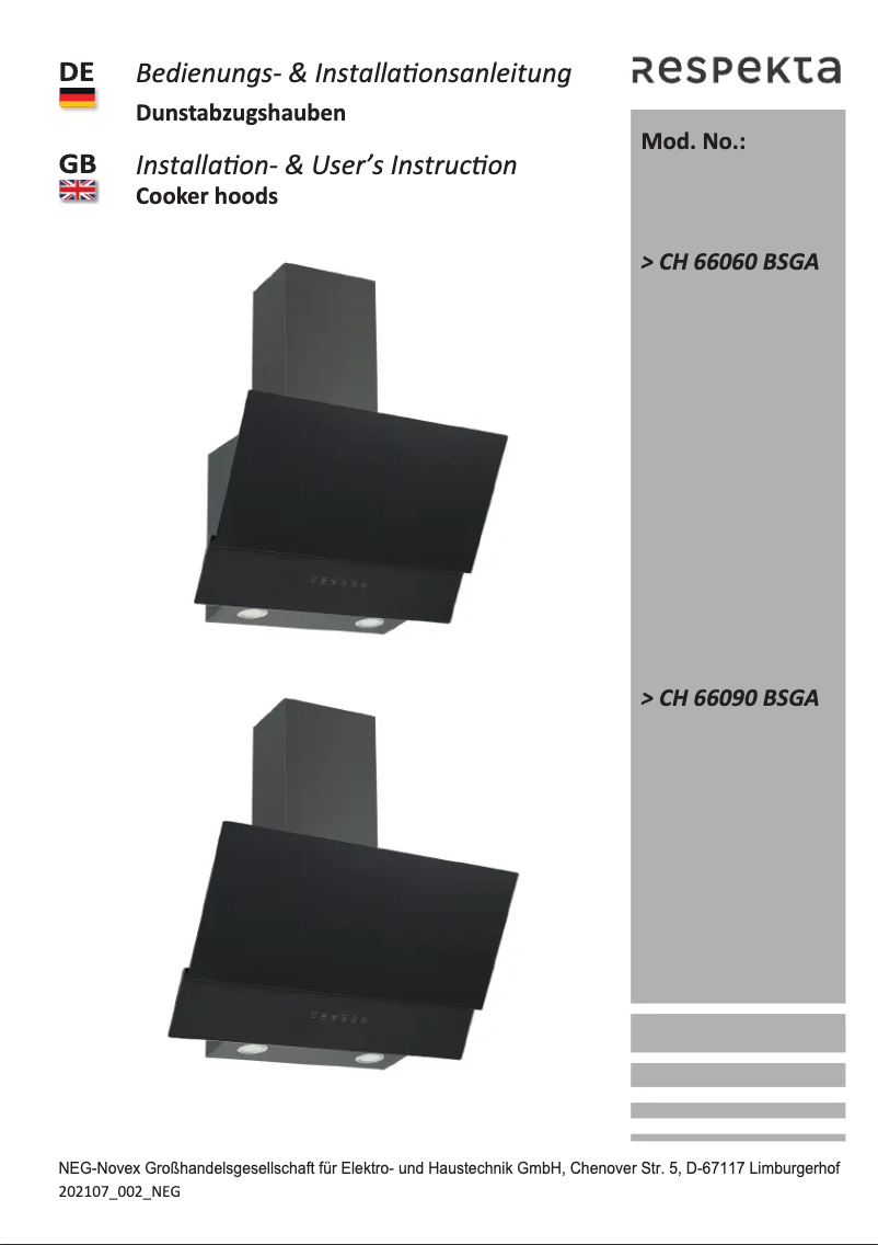 Image de la première page du manuel de l'appareil Kaya CH66060BSGA