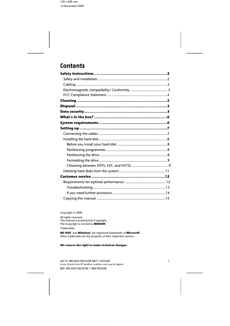 Page n°1 - Manuel utilisateur Medion E82722 (MD 90128)