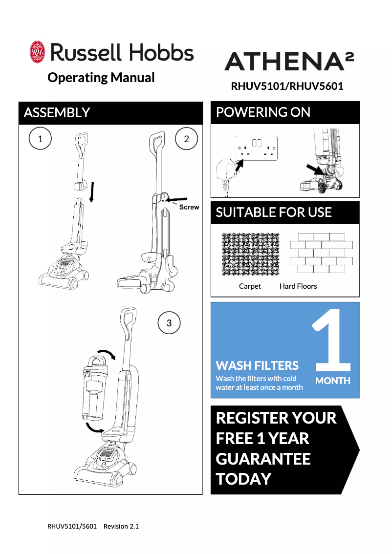 Image de la première page du manuel de l'appareil ATHENA2 Pet RHUV5601