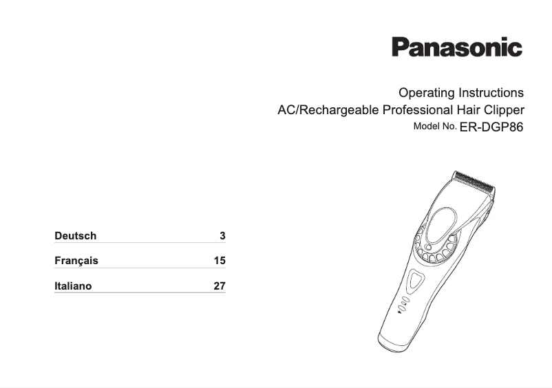 Page n°1 - Manuel utilisateur Panasonic ER-DGP86