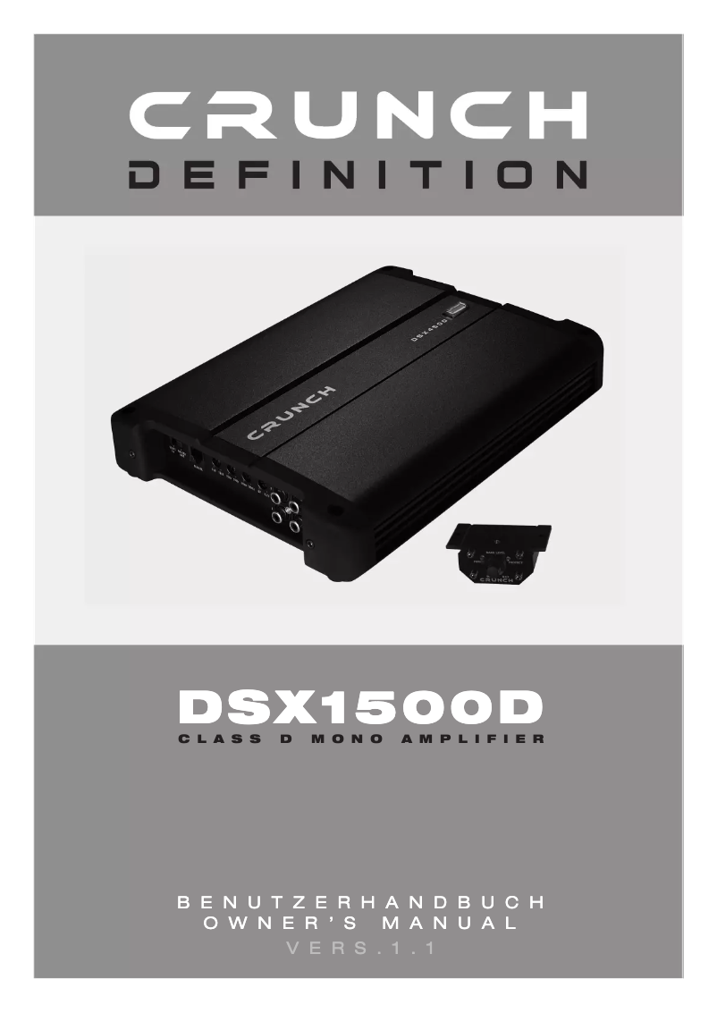 Page 1 de la notice Manuel utilisateur Crunch DSX1500D