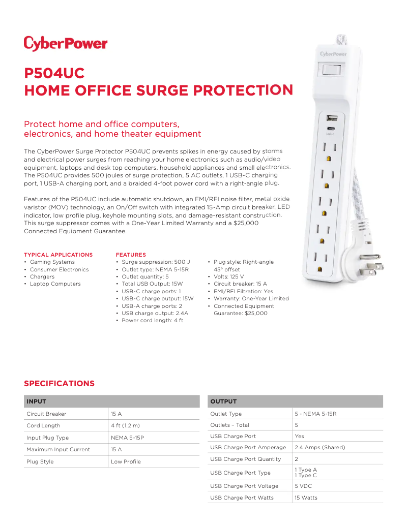 Imagen de la primera página del manual del dispositivo P504UC