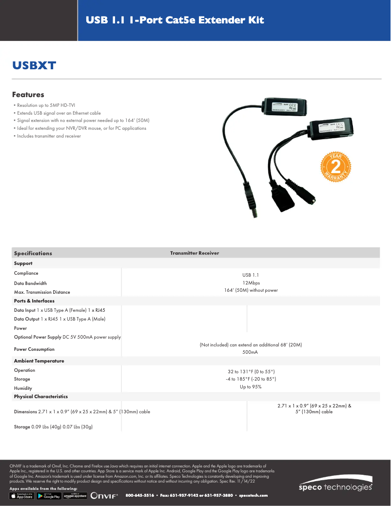 Image de la première page du manuel de l'appareil USBXT