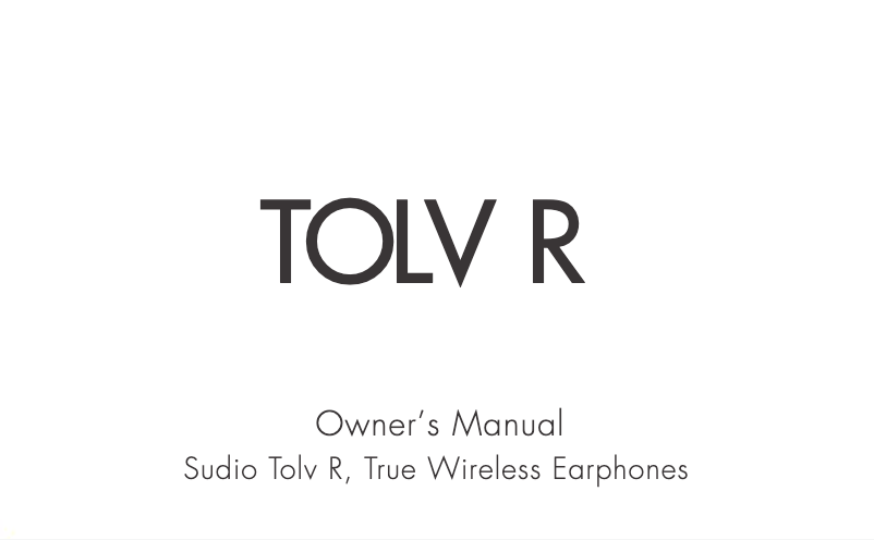 Page n°1 - Manuel utilisateur Sudio Tolv R