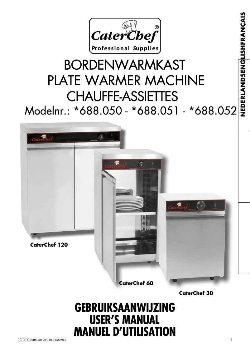 Page 1 de la notice Manuel utilisateur CaterChef 688.050