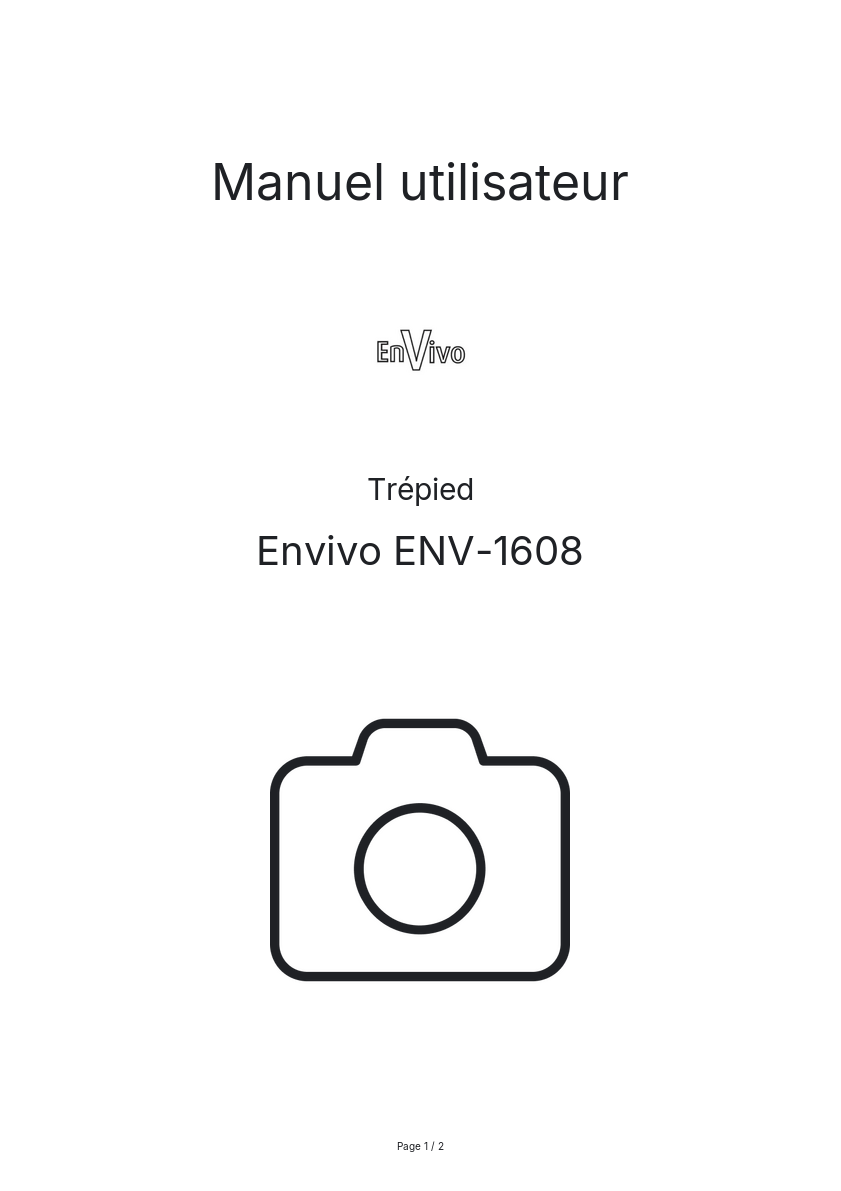Image de la première page du manuel de l'appareil ENV-1608