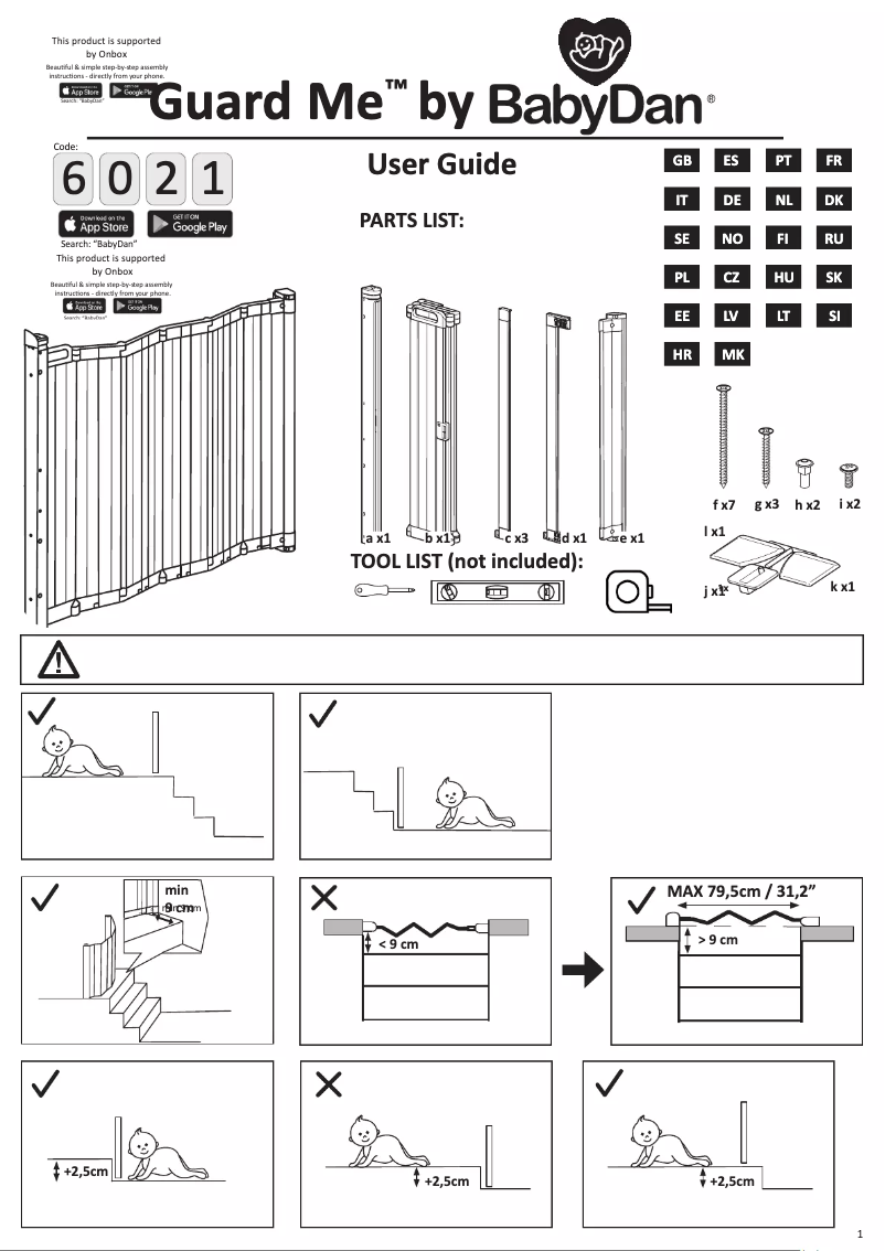Page 1 de la notice Manuel utilisateur BabyDan Guard Me
