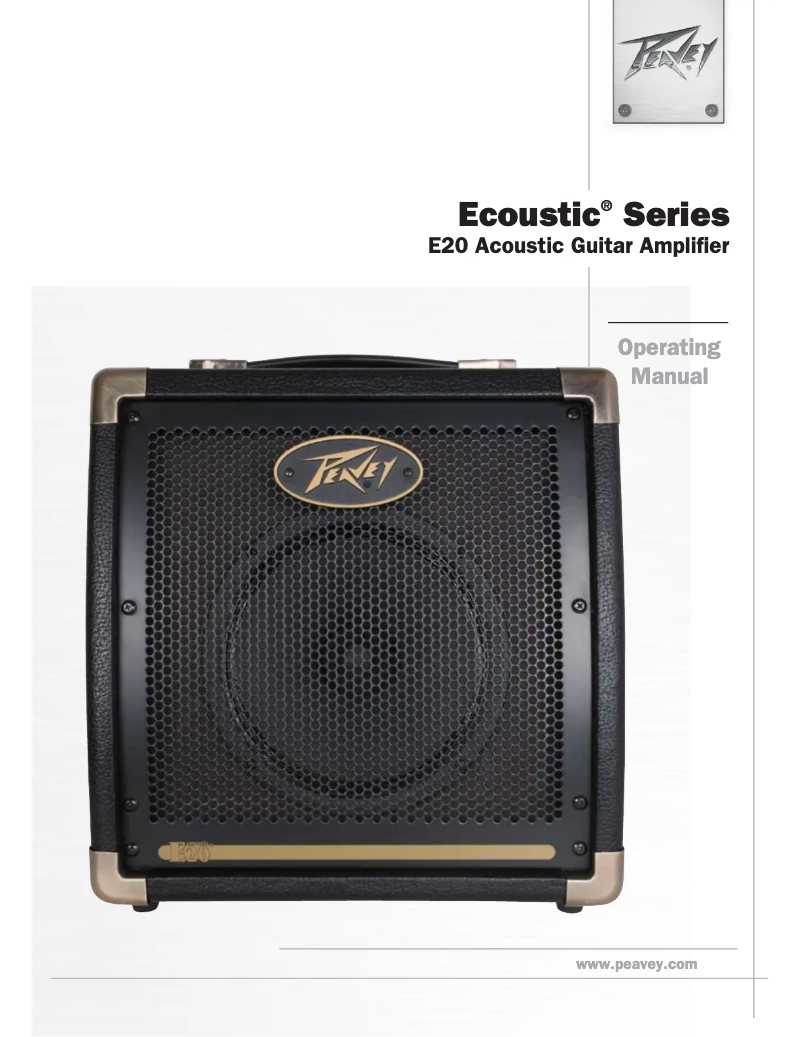 Page 1 de la notice Manuel utilisateur Peavey Ecoustic E20