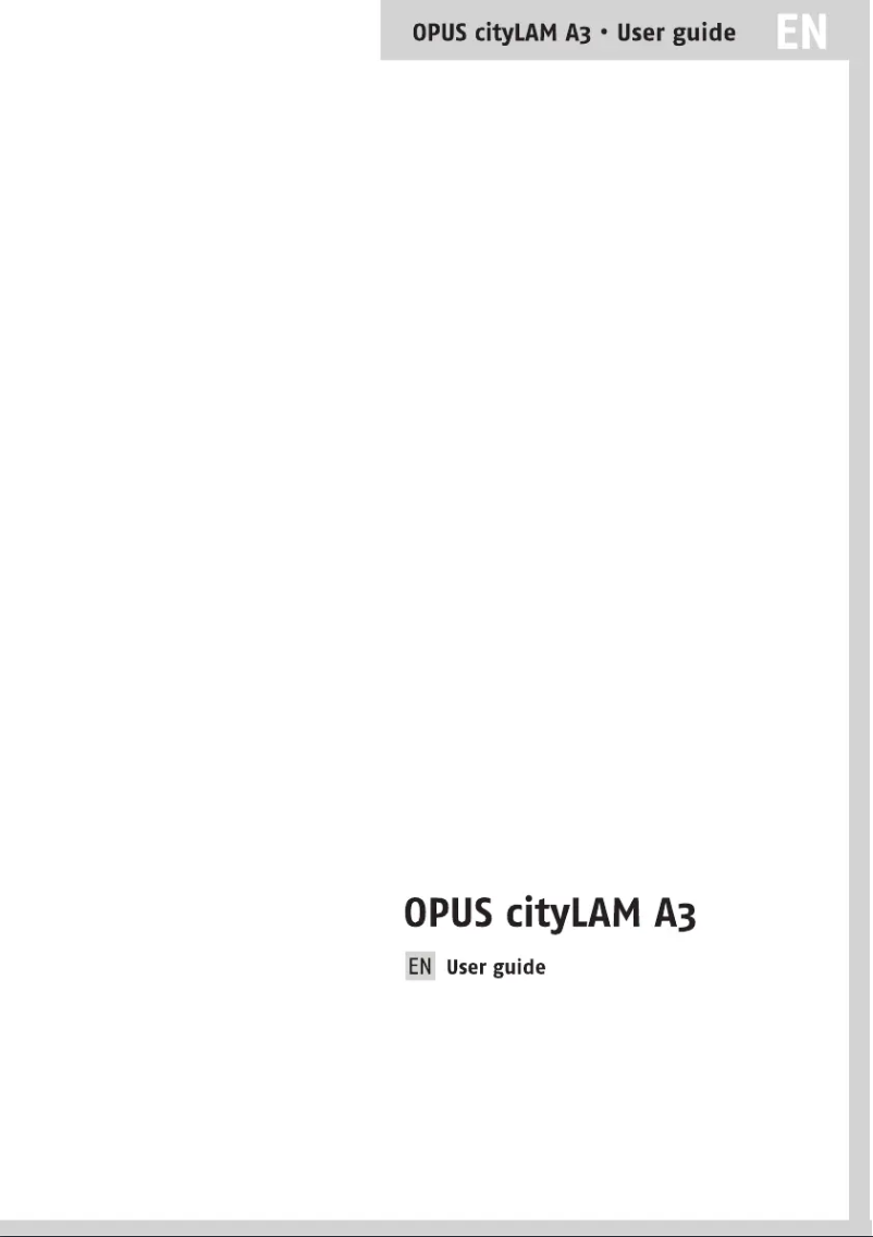 Page n°1 - Manuel utilisateur Opus CityLAM A3