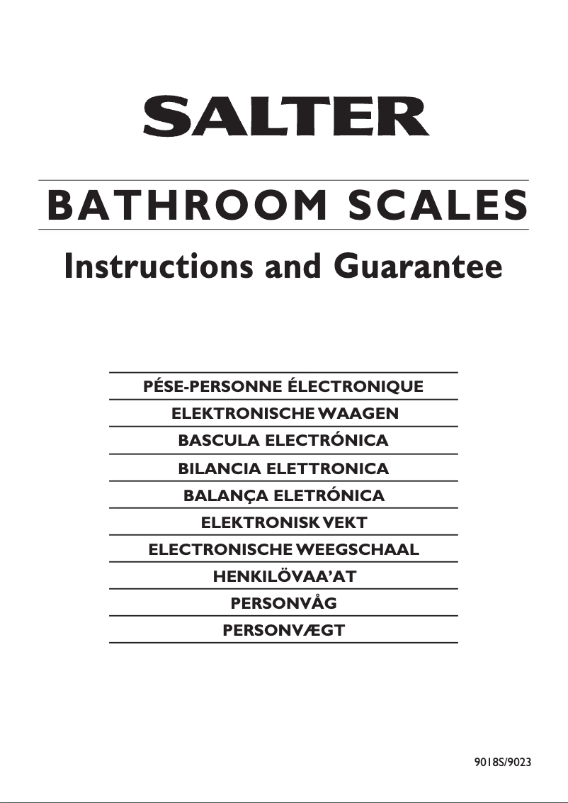 Image de la première page du manuel de l'appareil 9018S SV3R Glass