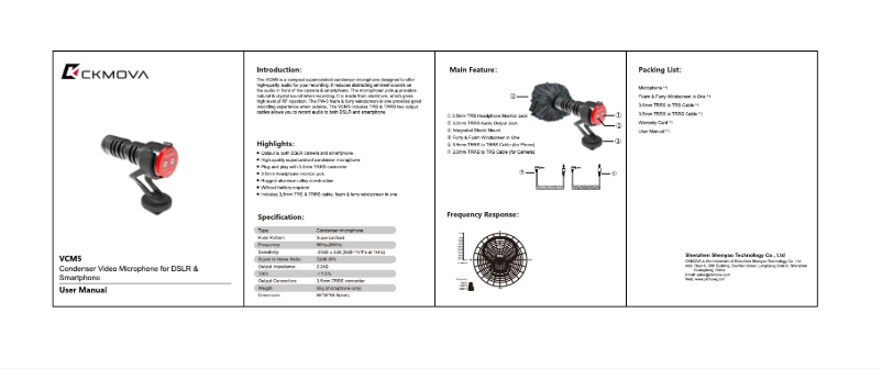 Image de la première page du manuel de l'appareil VCM5