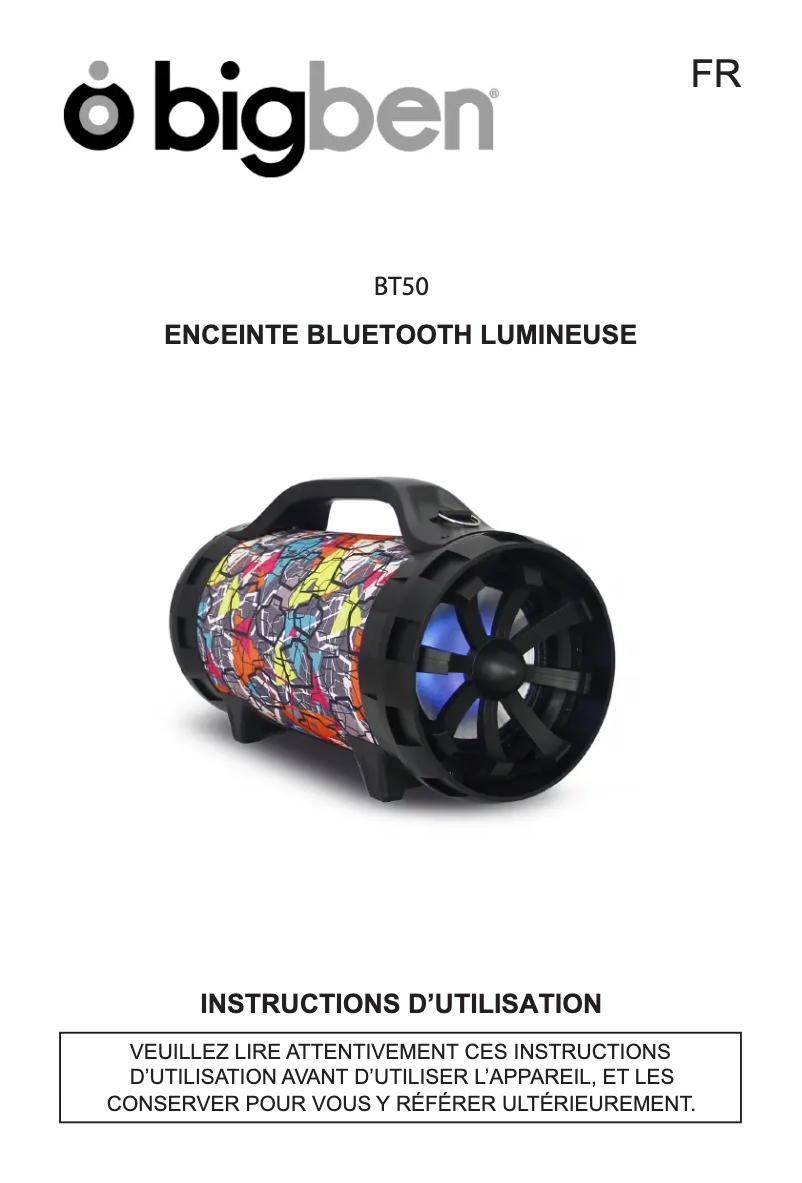 Image de la première page du manuel de l'appareil BT50