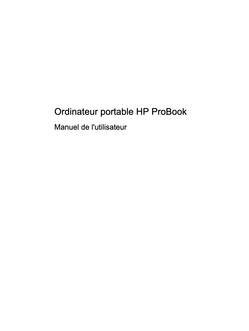 Page 1 de la notice Manuel utilisateur HP ProBook 4520s