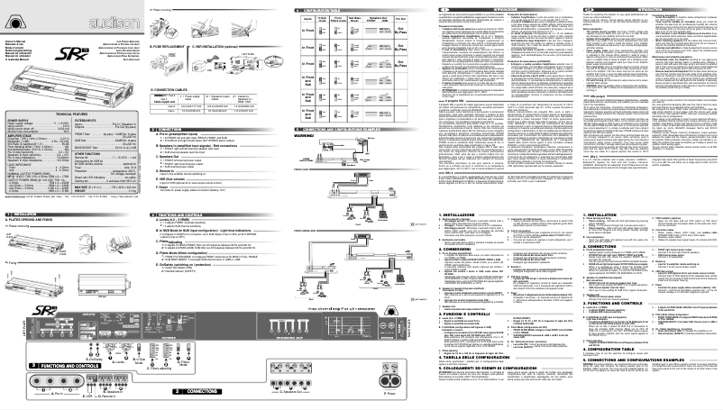 Page n°1 - Manuel utilisateur Audison SRX 3