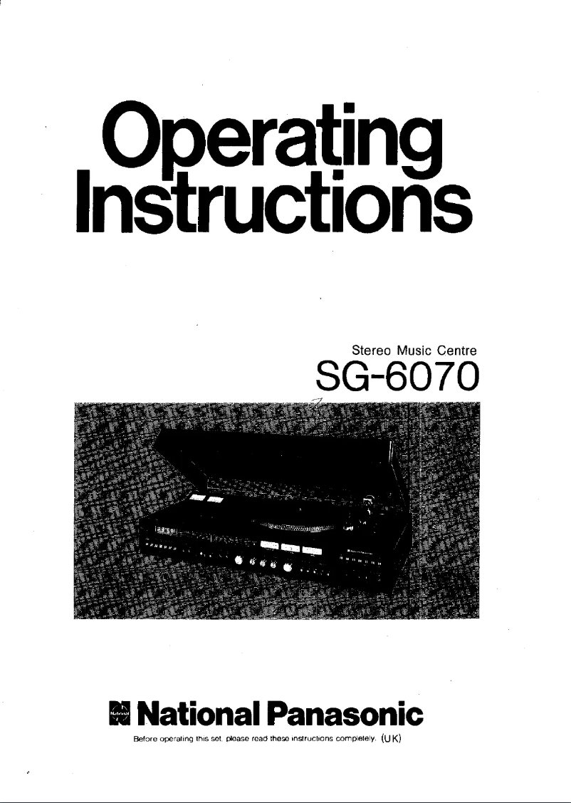 Page 1 de la notice Manuel utilisateur Panasonic SG-6070