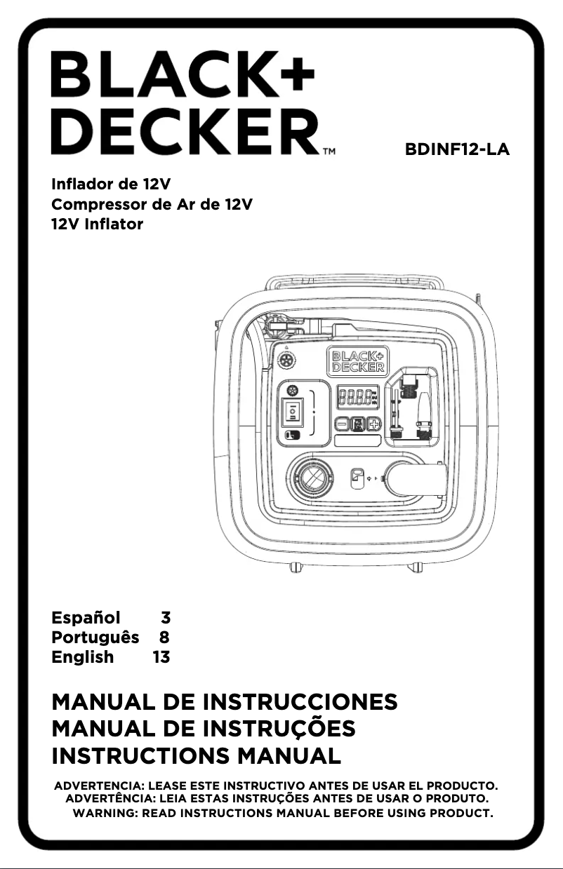 Image de la première page du manuel de l'appareil BDINF12-LA