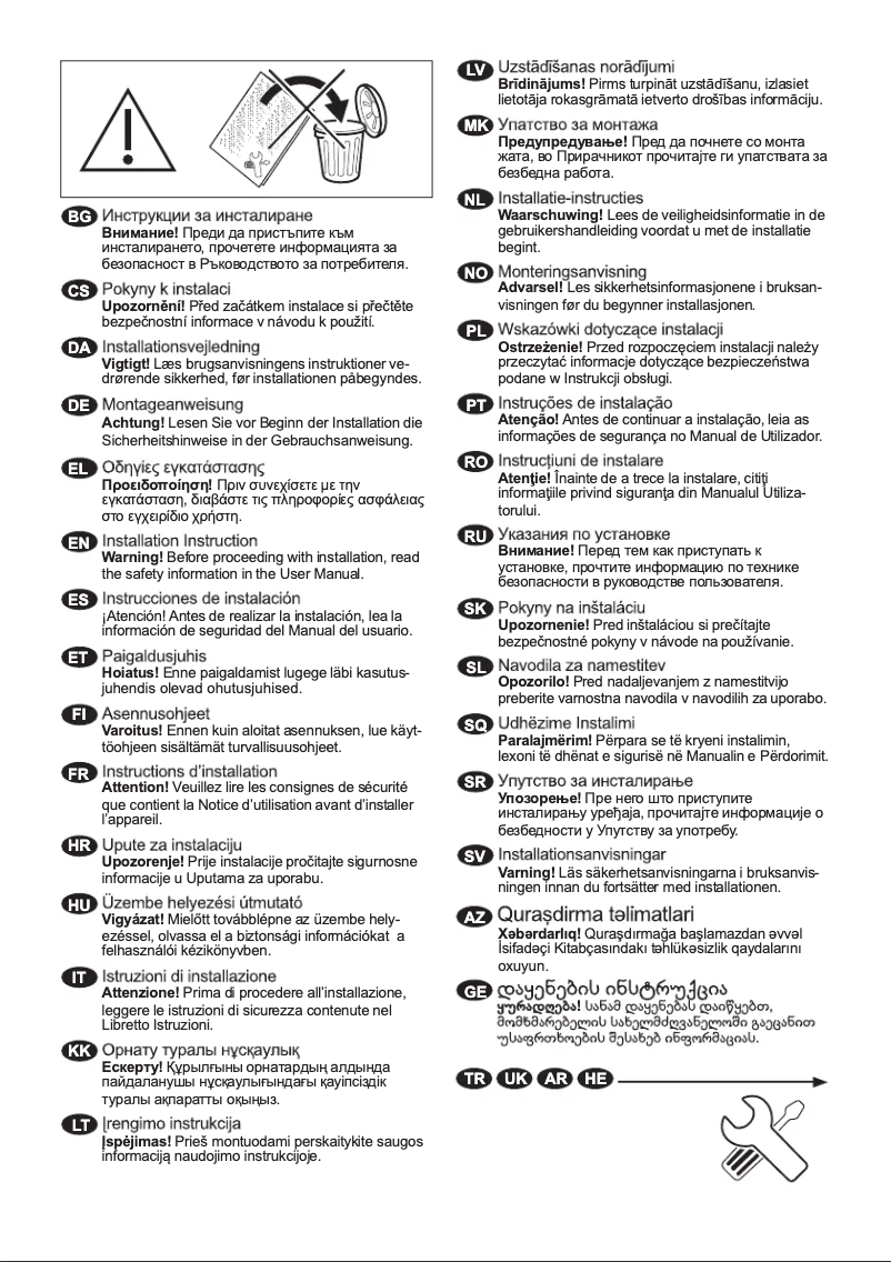 Page 1 de la notice Guide d'installation Electrolux EW6SN347SP