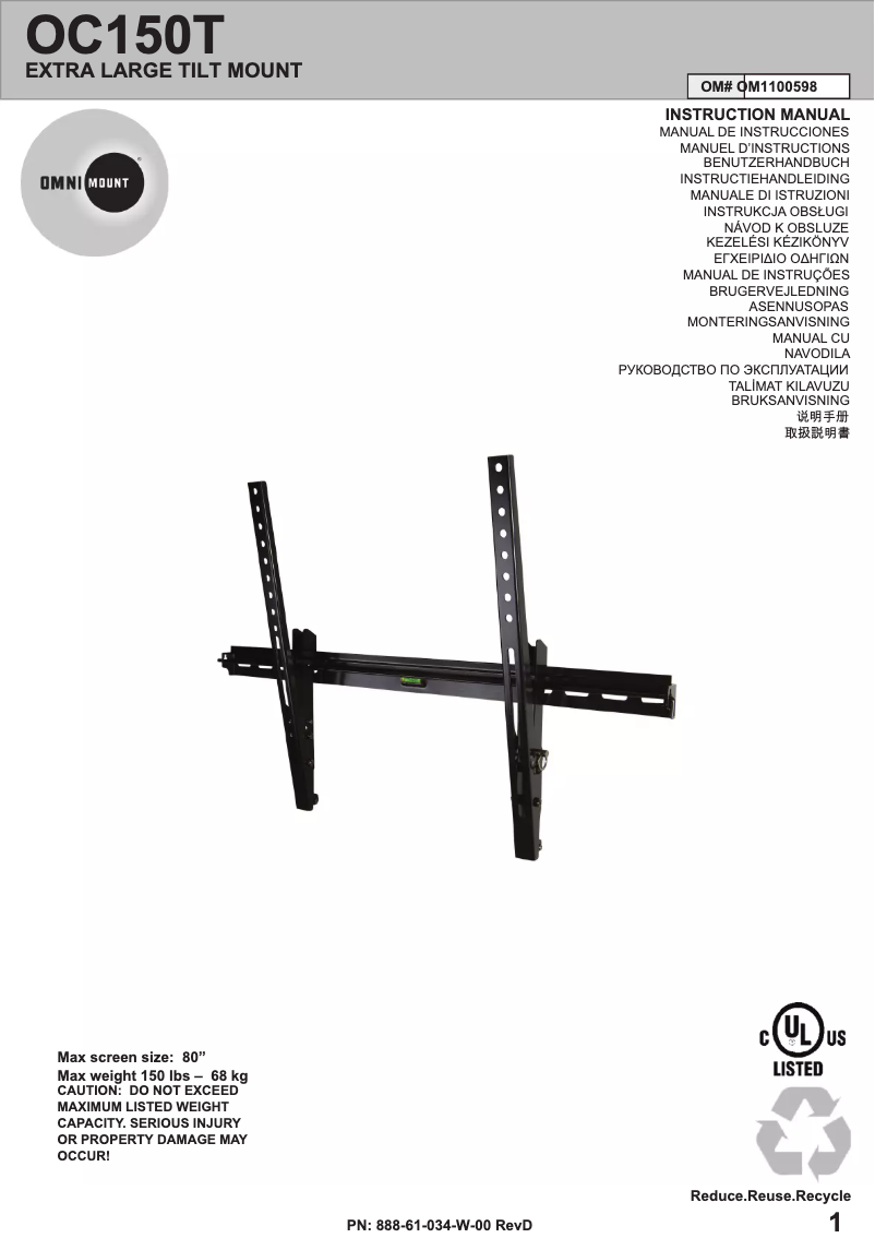 Image de la première page du manuel de l'appareil OC150T