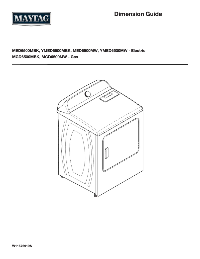 Page n°1 - Fiche technique Maytag MGD6500MBK
