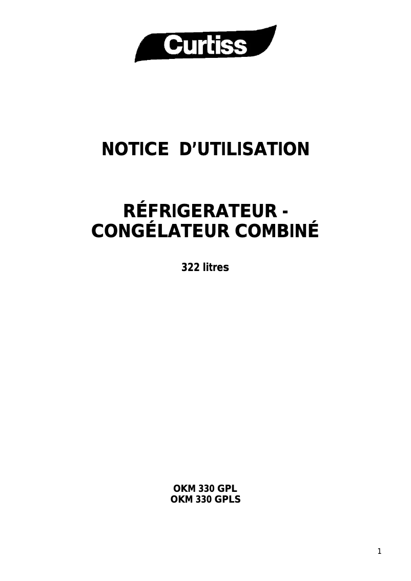 Image de la première page du manuel de l'appareil OKM 330 GPL