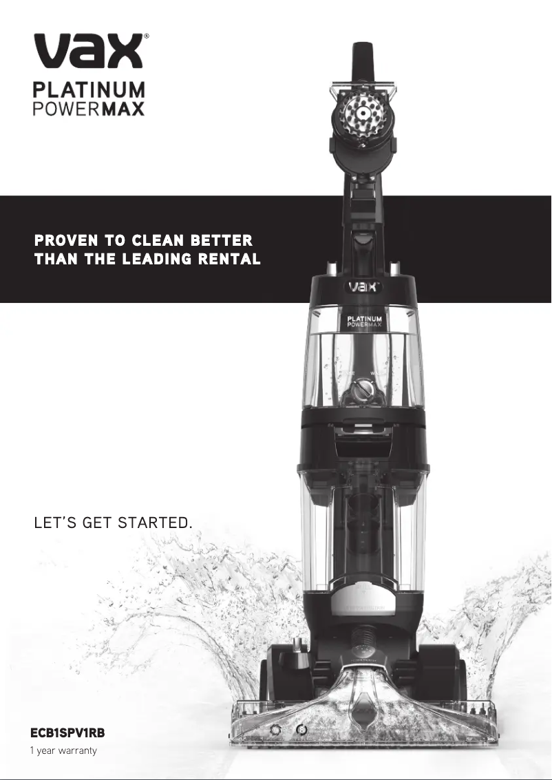 Página 1 del manual Manual de usuario Vax Platinum PowerMax ECB1SPV1