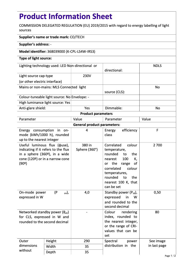Imagen de la primera página del manual del dispositivo K-CPL-LS4W-IR-S3