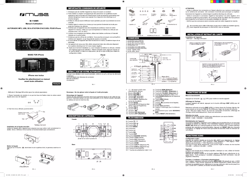 Page 1 de la notice Manuel utilisateur Muse M-118 IMR