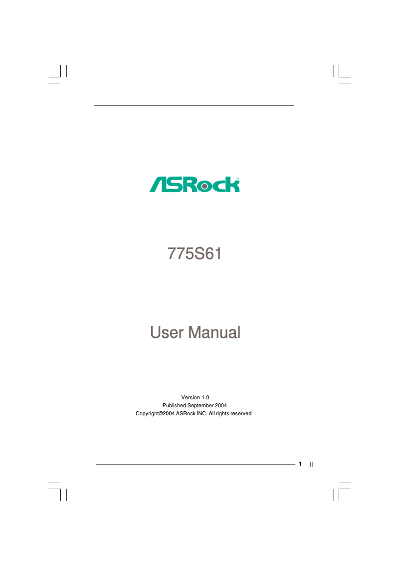 Página 1 del manual Manual de usuario Asrock 775S61