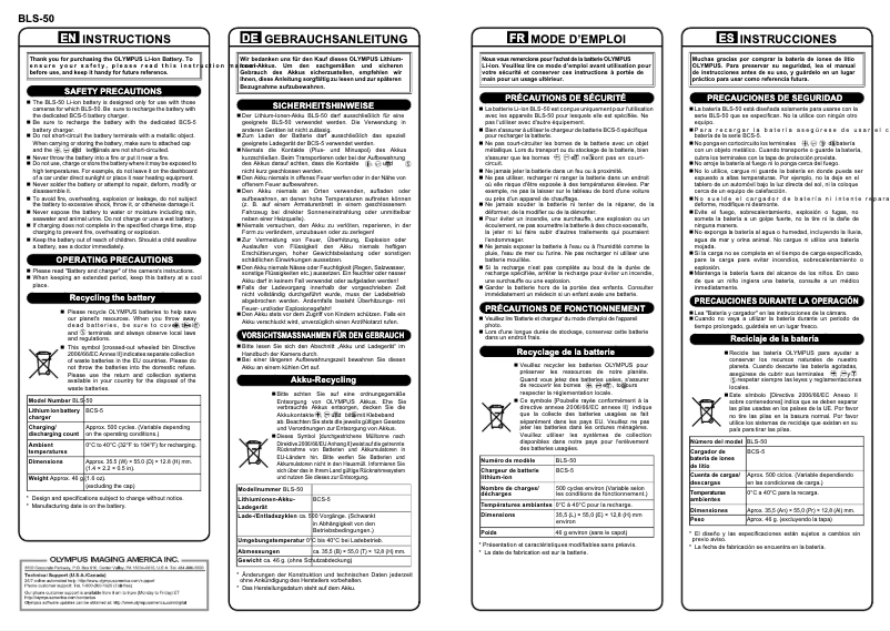 Image de la première page du manuel de l'appareil BLS‑50