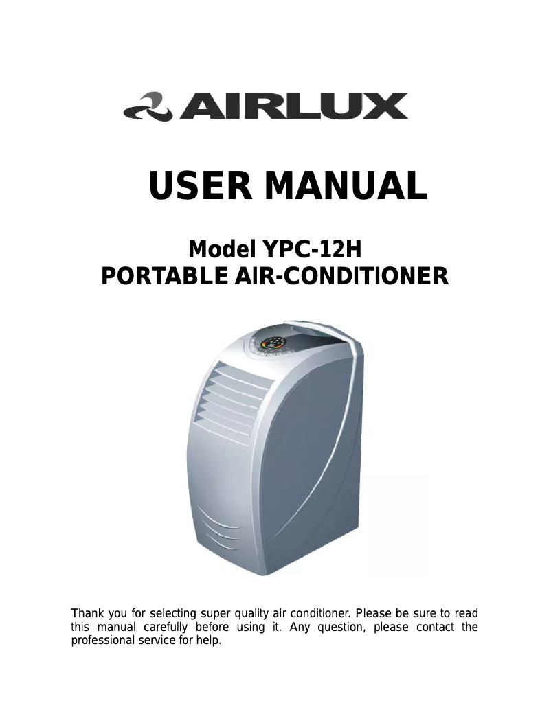 Page n°1 - Manuel utilisateur Airlux YPC-12H