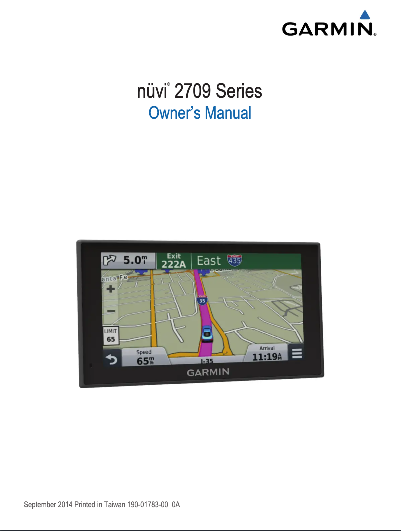 Image de la première page du manuel de l'appareil Nüvi 2789