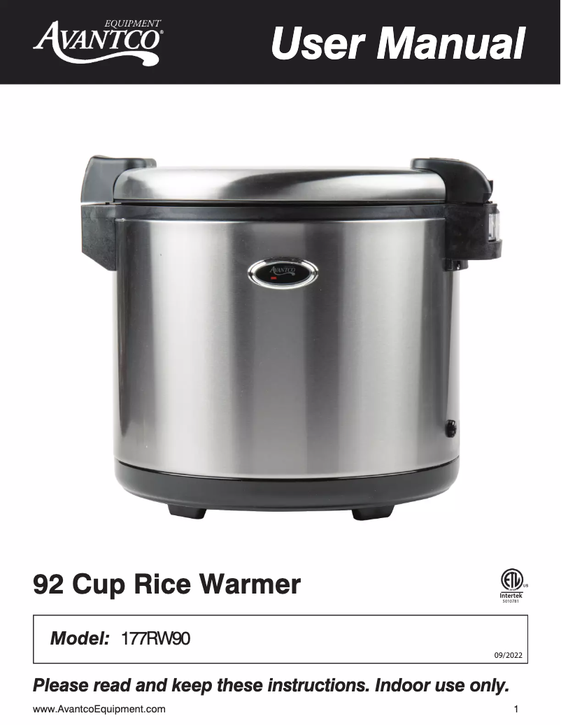 Imagen de la primera página del manual del dispositivo RW90