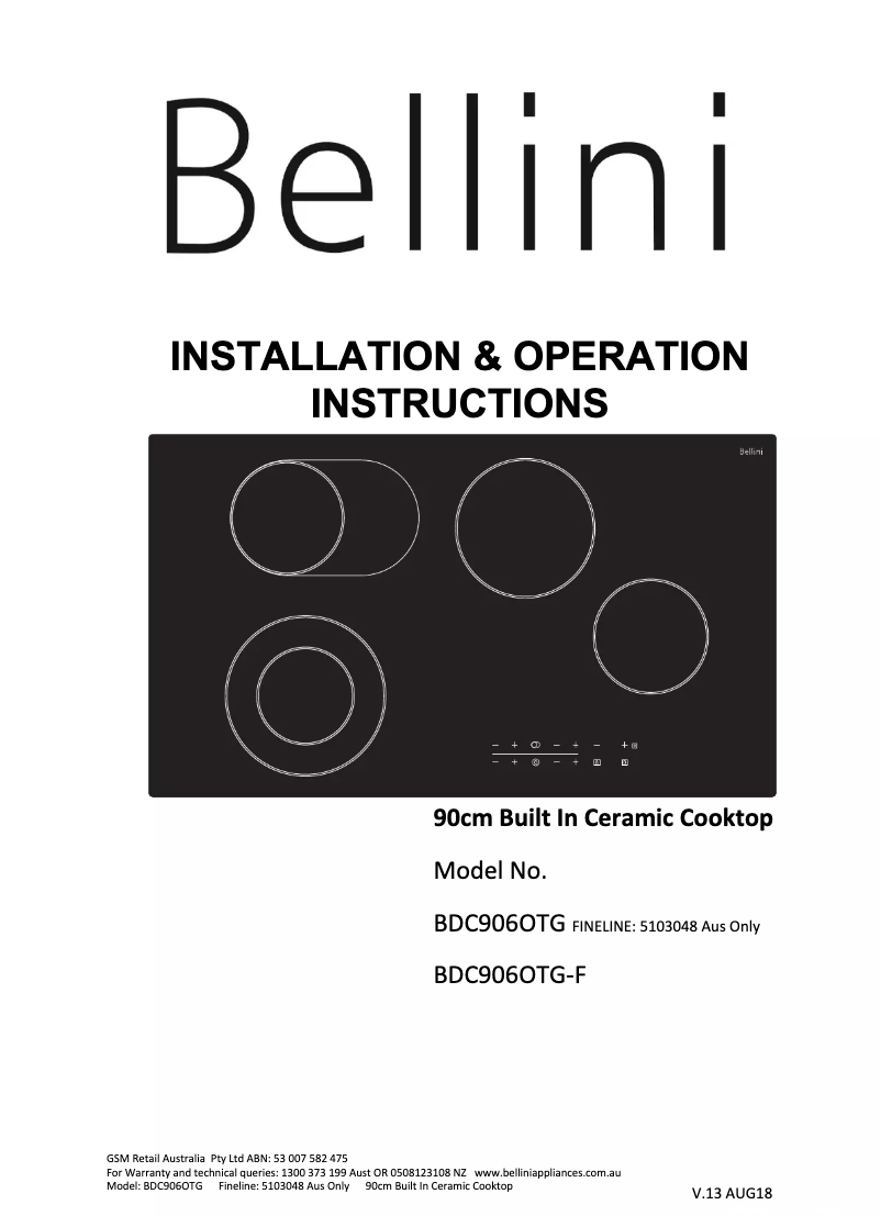 Page n°1 - Manuel utilisateur Bellini BDC906OTG-F