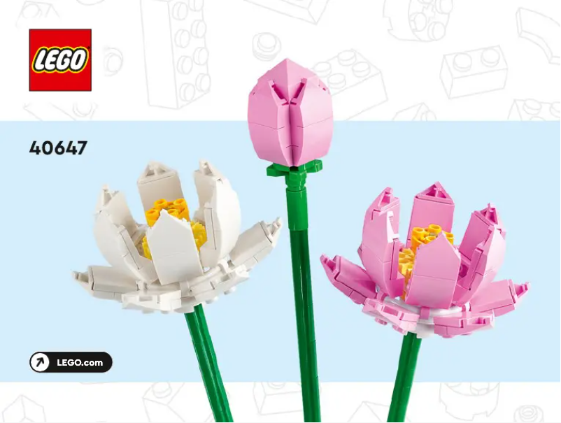 Page 1 de la notice Manuel utilisateur Lego Lotus Flowers 40647