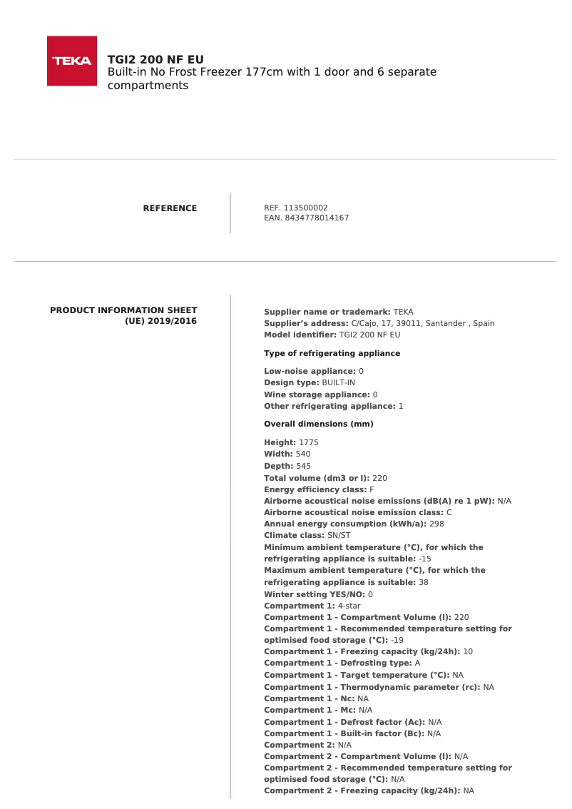 Image de la première page du manuel de l'appareil TGI2 200 NF