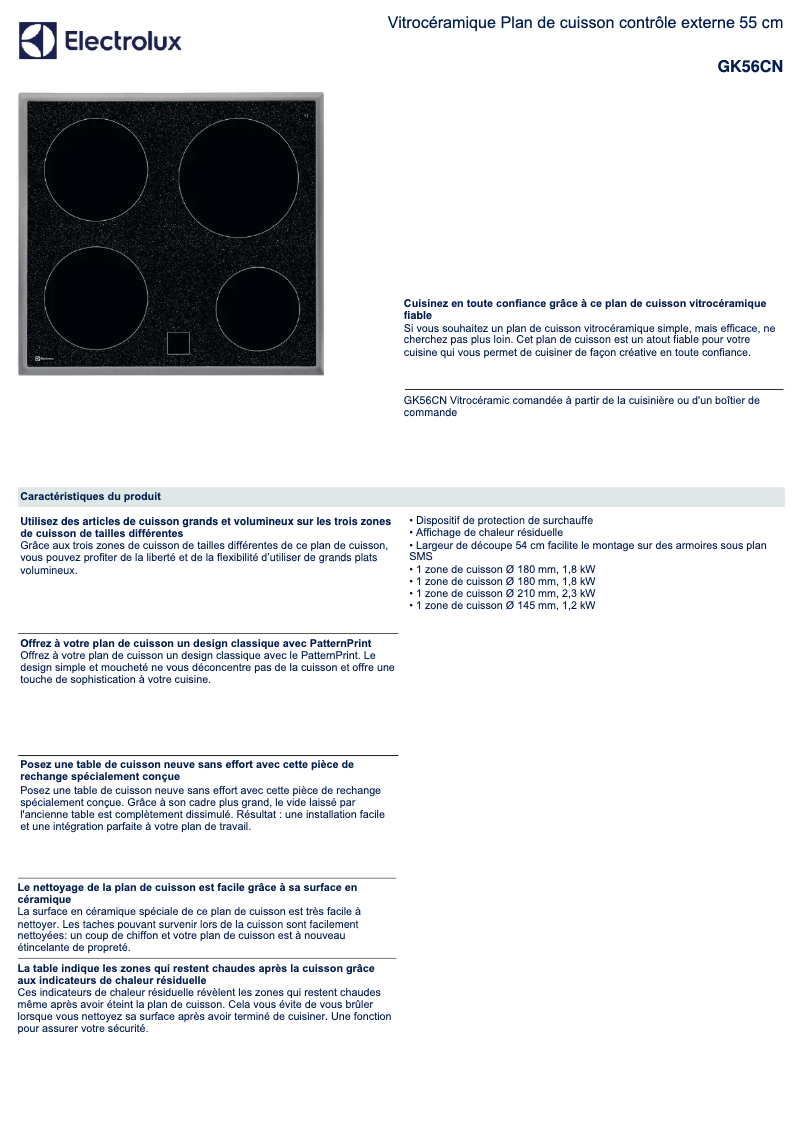Image de la première page du manuel de l'appareil GK56CN
