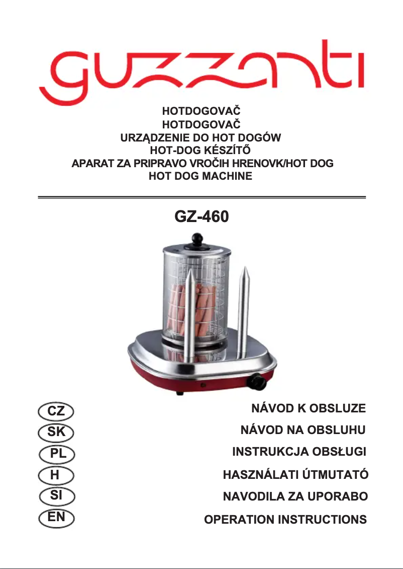 Page 1 de la notice Manuel utilisateur Guzzanti GZ 460