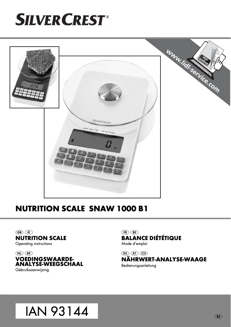 Página 1 del manual Manual de usuario SilverCrest SNAW 1000 B1