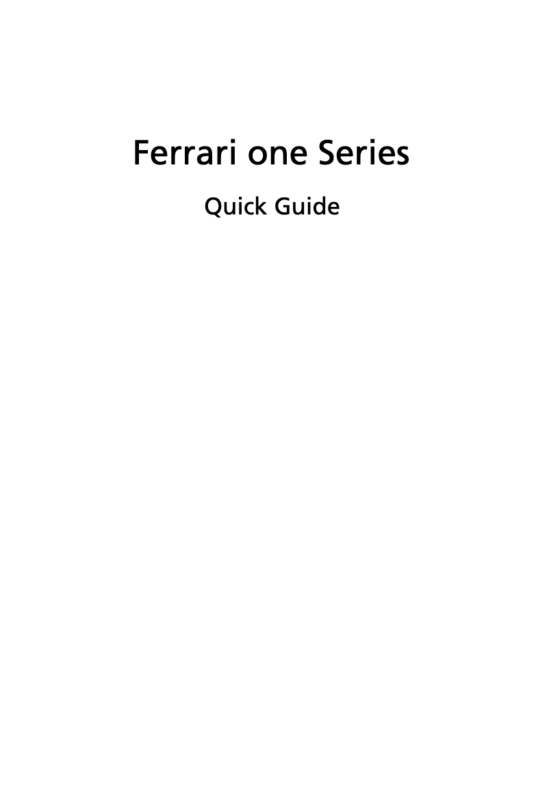 Imagen de la primera página del manual del dispositivo Ferrari One 200