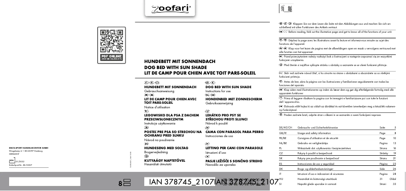 Page 1 de la notice Manuel utilisateur Zoofari IAN 331650