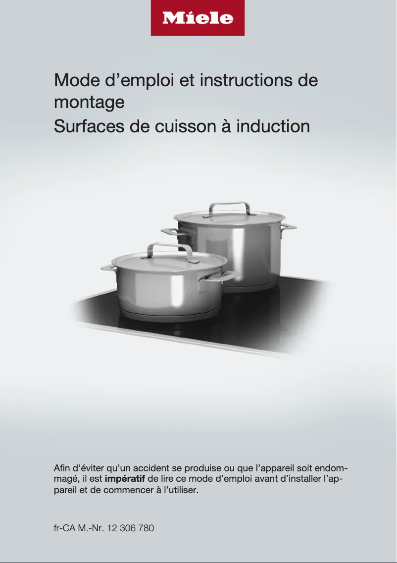 Page 1 de la notice Manuel utilisateur Miele KM 7740 FR