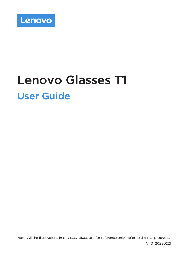 Page n°1 - Manuel utilisateur Lenovo T1