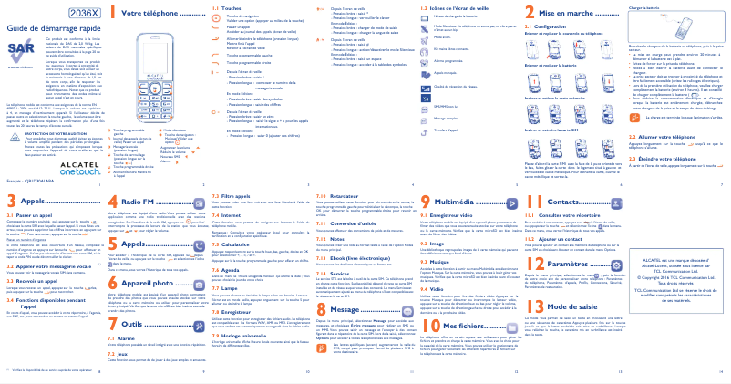Page n°1 - Manuel utilisateur Alcatel One Touch 2036X