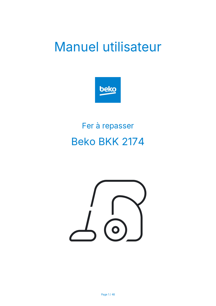Image de la première page du manuel de l'appareil BKK 2174