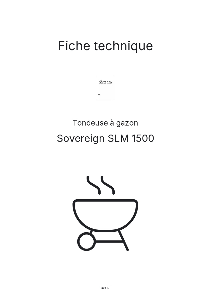 Page n°1 - Fiche technique Sovereign SLM 1500