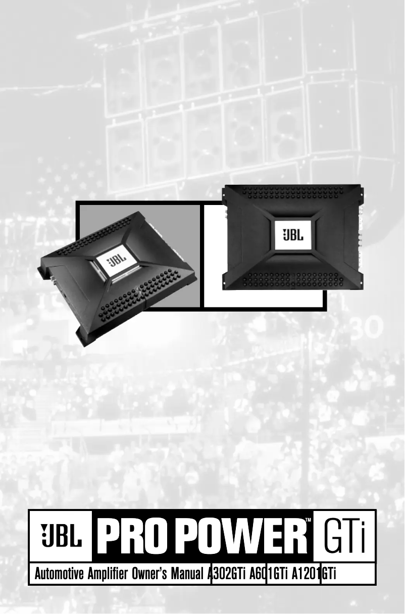 Page 1 de la notice Manuel utilisateur JBL A1201GTi