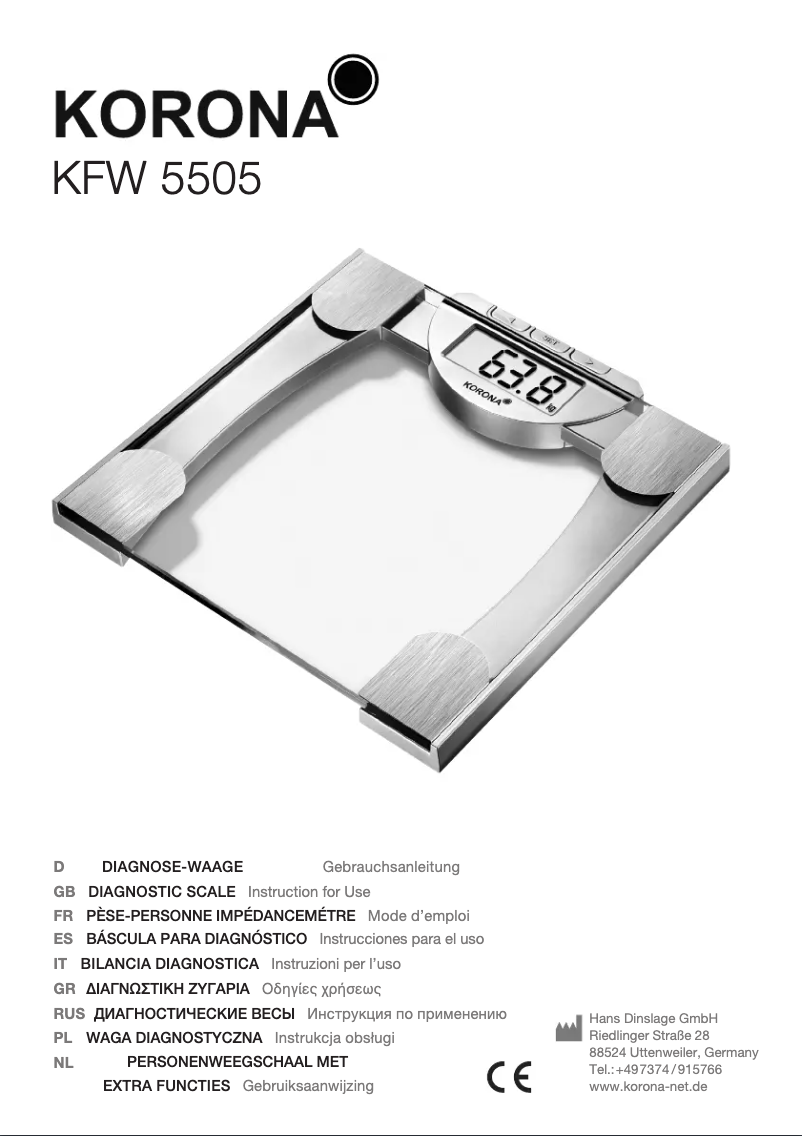 Page 1 de la notice Manuel utilisateur Korona KFW 5505