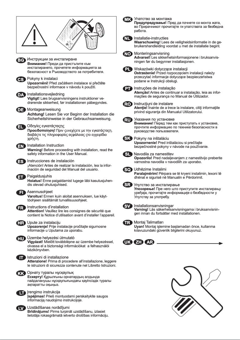 Page 1 de la notice Guide d'installation Electrolux EW8F169ASPA